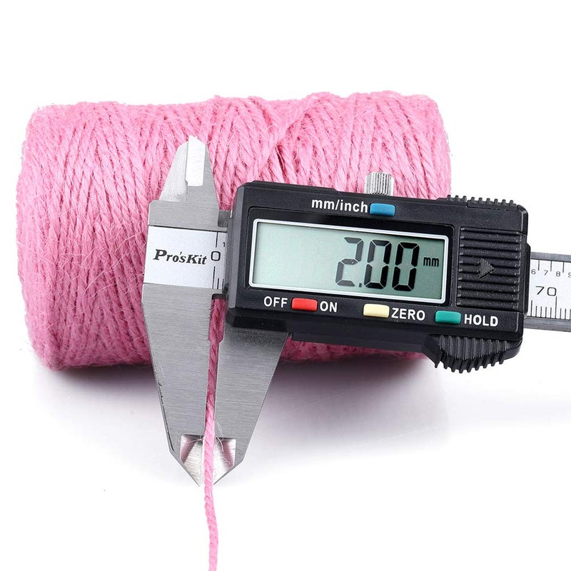 KINGLAKE Pink Jute Twine, 328 Feet, 2mm, Light, Twisted, Perfect for Arts, Crafts, Weddings, Christmas, Valentines Day Gifts - Image 3
